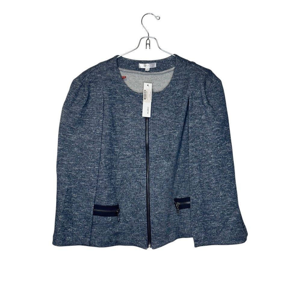 Drew Women's Blazer Jacket Indigo Zipper Cape Full Zip Open Sleeve Small NWT